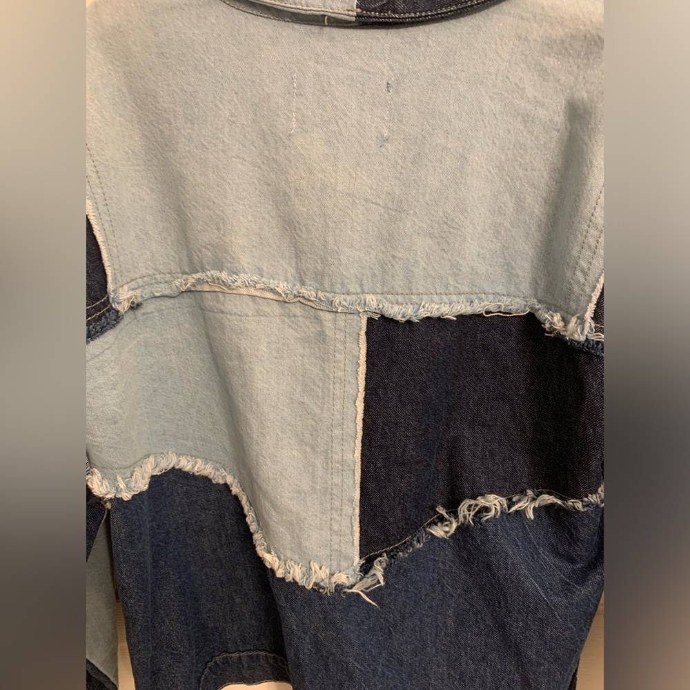 Patchwork Size Large Women’s Denim Jacket - image 6